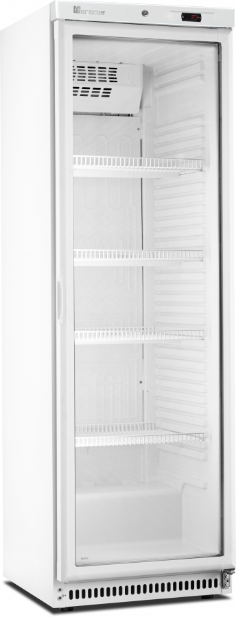 Kühlschrank Glastür weiß Modell ARV-430-CS-PV - hochwertiger Getränkekühlschrank mit Glastür