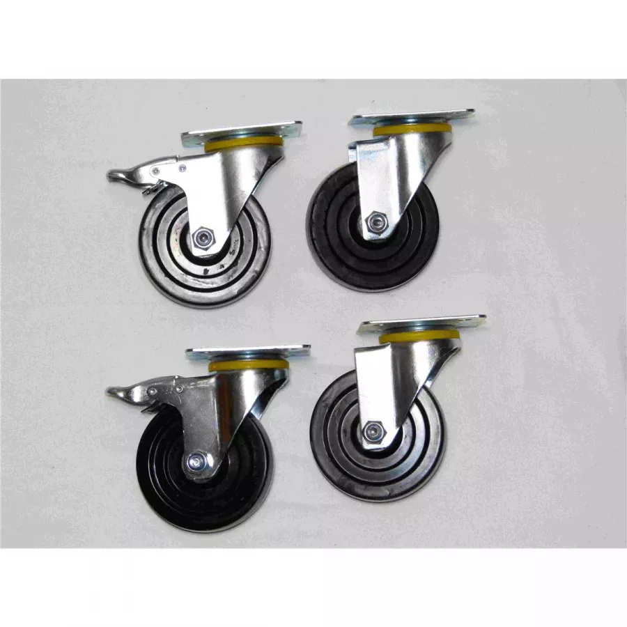 Skyrainbow 4er Radsatz Ø100 mm – mit Bremse & ohne Bremse