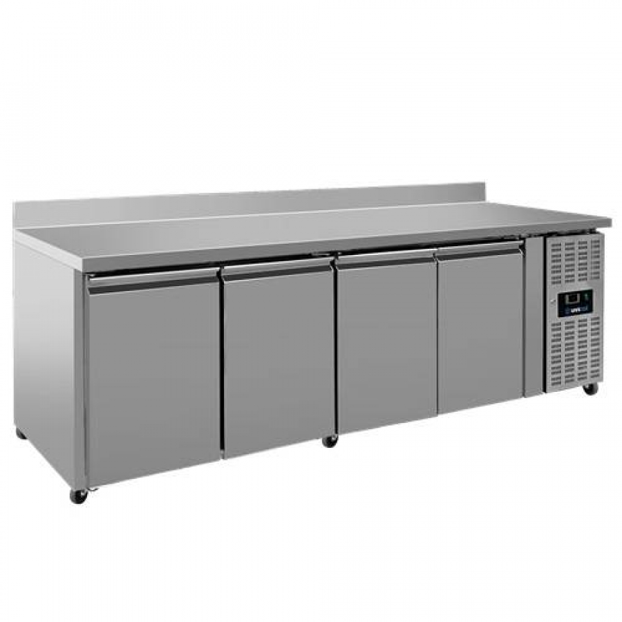 Kühltheke 4 Türen 2230x700x850mm Umluftkühlung Räder