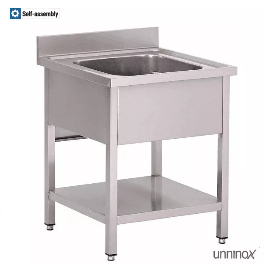 Spülbecken 1 Becken 600x700x850 mm für Gastronomie robust