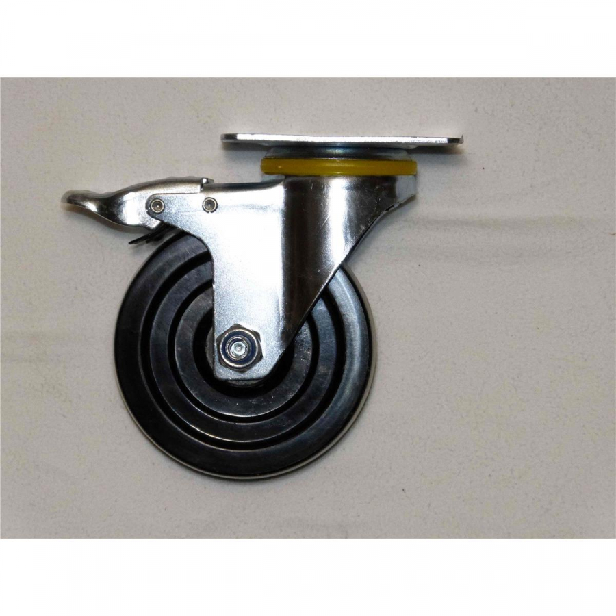 Skyrainbow 6er wielset Ø100 mm – hoogte 125 mm met rem & zonder rem
