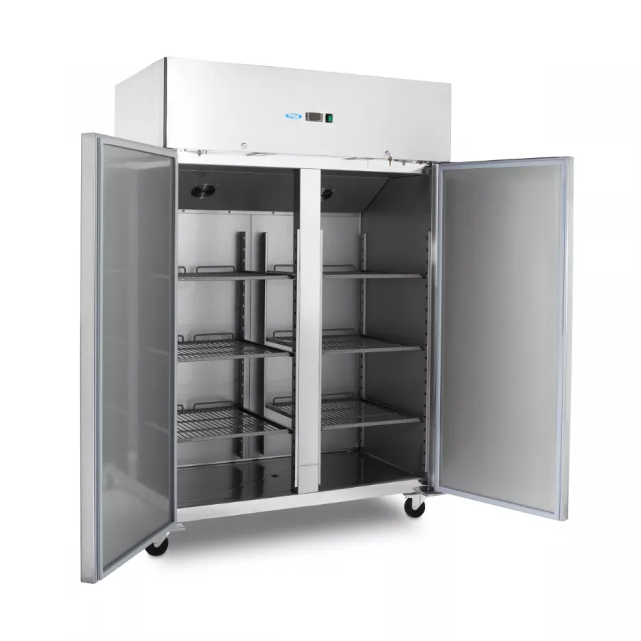 Kühlschrank - 1200 l - 6 einstellbare Regale (2/1 GN) - auf Rädern - Edelstahl