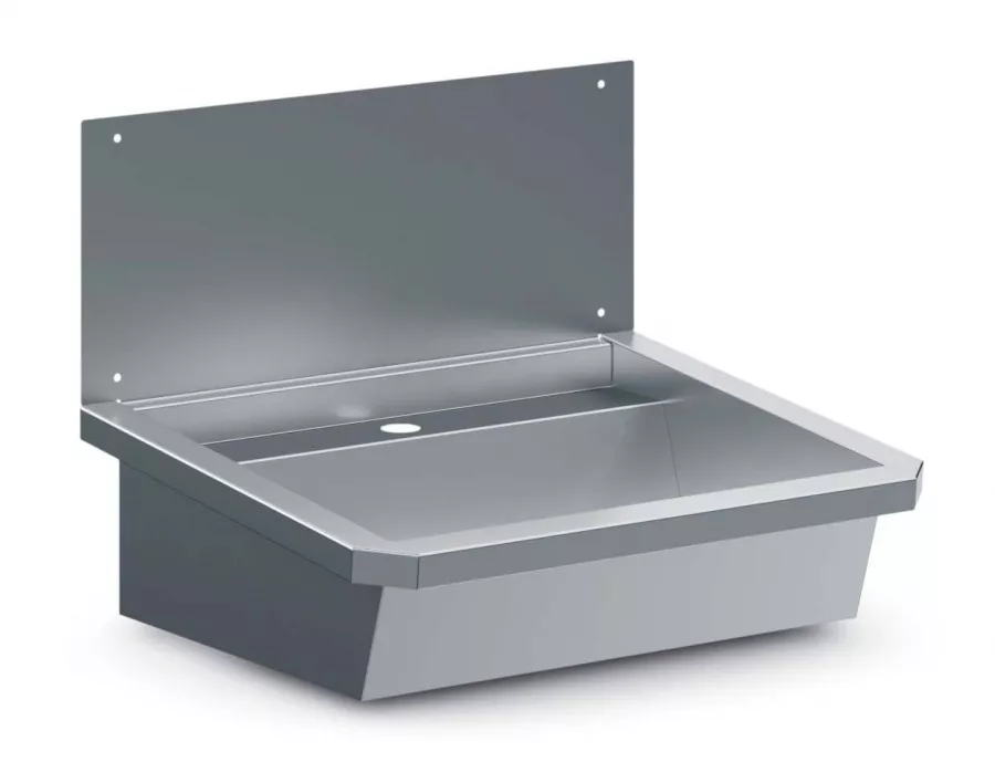 Edelstahl Waschbecken 600 mm mit Spritzschutz Edelstahl Waschbecken 600 mm mit Spritzschutz
