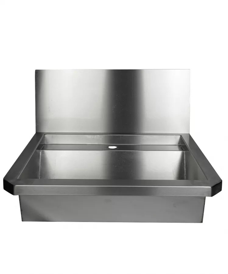 Edelstahl Waschbecken 600 mm mit Spritzschutz Edelstahl Waschbecken 600 mm mit Spritzschutz