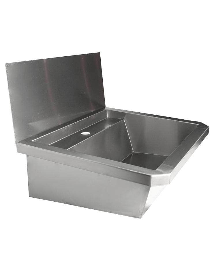 Edelstahl Waschbecken 600 mm mit Spritzschutz Edelstahl Waschbecken 600 mm mit Spritzschutz