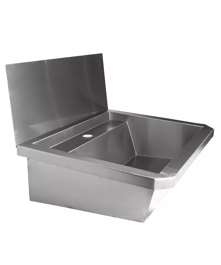 Edelstahl Waschbecken 600 mm mit Spritzschutz