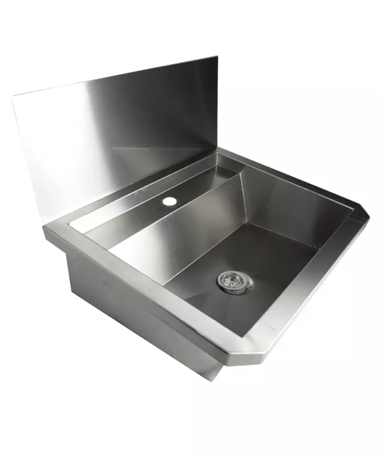 Edelstahl Waschbecken 600 mm mit Spritzschutz Edelstahl Waschbecken 600 mm mit Spritzschutz