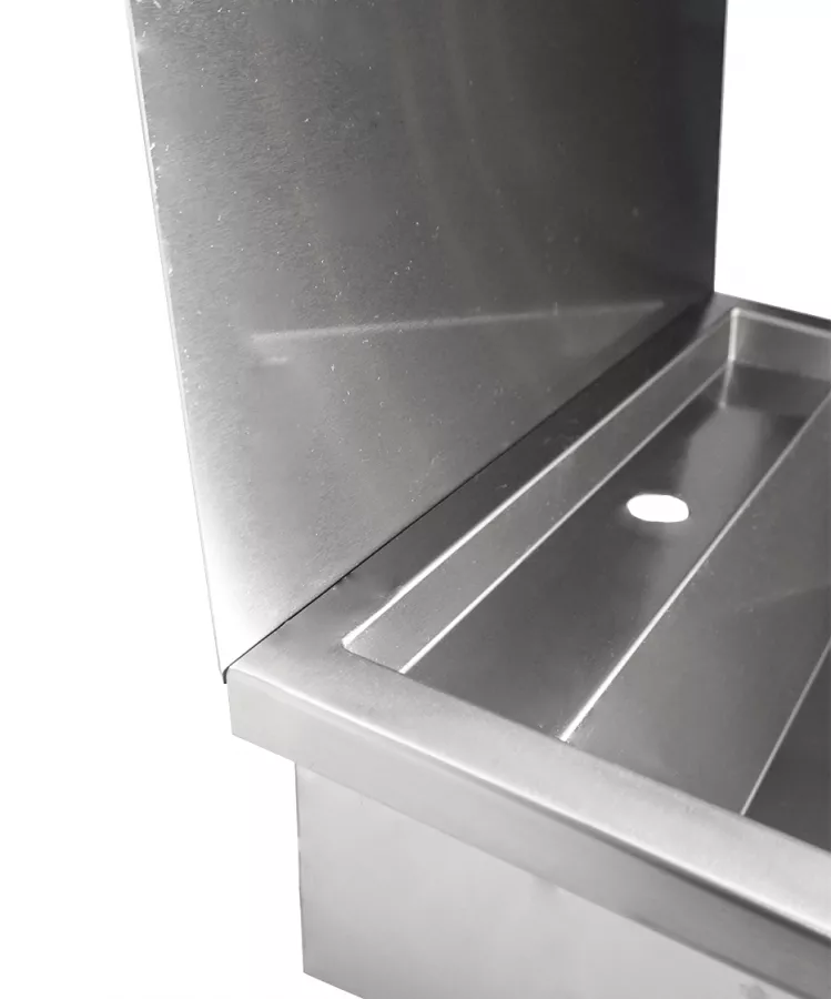 Edelstahl Waschbecken 600 mm mit Spritzschutz Edelstahl Waschbecken 600 mm mit Spritzschutz