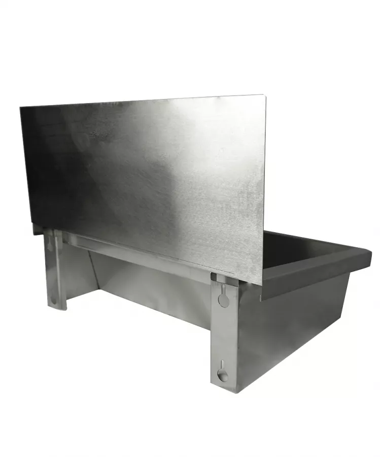 Edelstahl Waschbecken 600 mm mit Spritzschutz Edelstahl Waschbecken 600 mm mit Spritzschutz