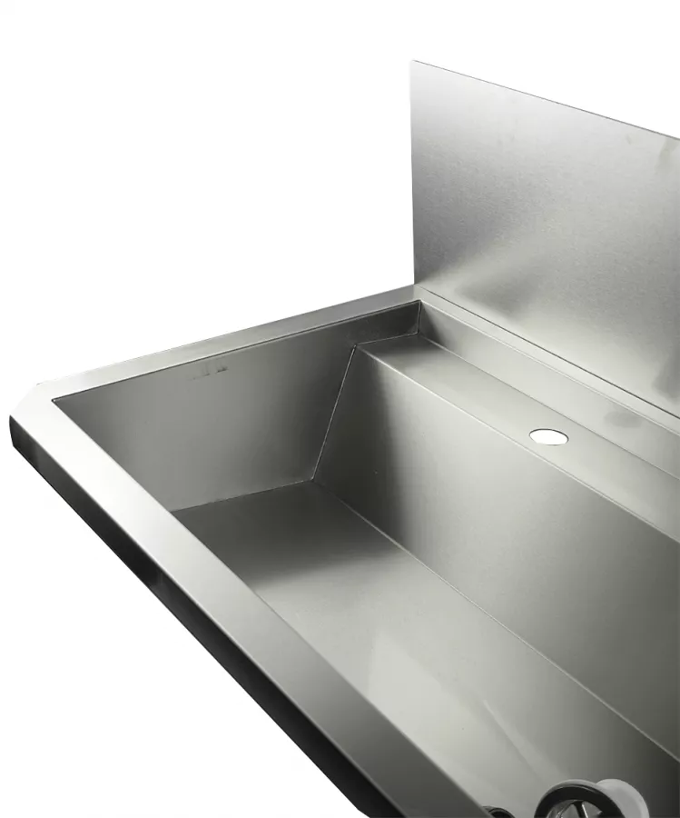 Edelstahl Waschbecken 1200 mm mit 2 Ablasshähnen Edelstahl Waschbecken 1200 mm mit 2 Ablasshähnen