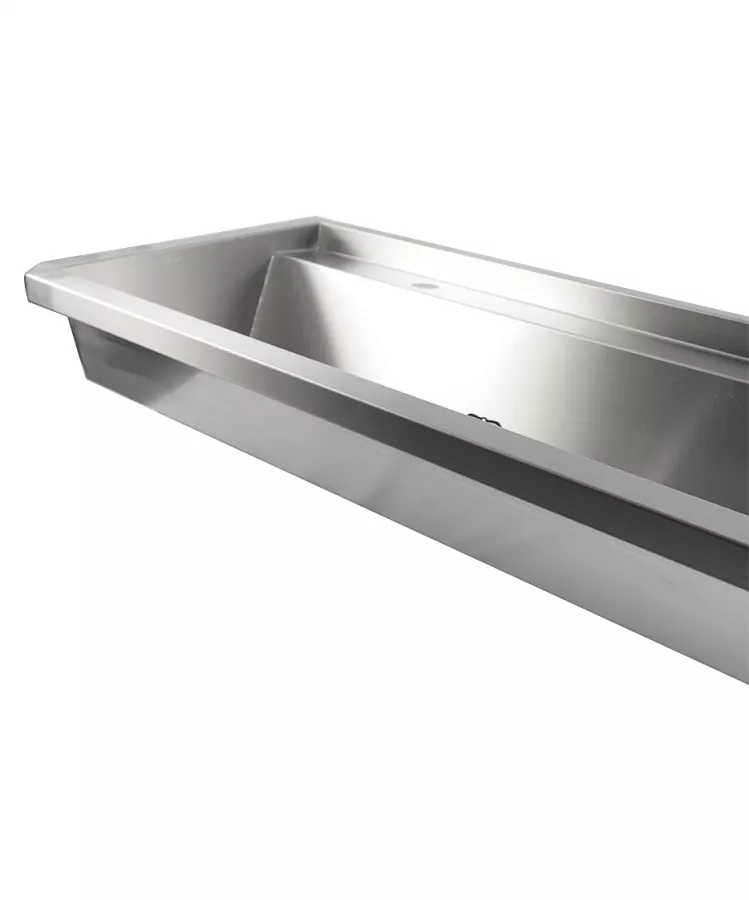 Edelstahl Waschbecken 1200 mm mit 2 Ablasshähnen Edelstahl Waschbecken 1200 mm mit 2 Ablasshähnen