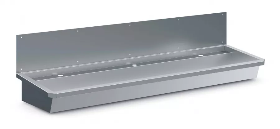 Edelstahl Waschbecken 1800 mm – Mit 3 Ablasshähnen Edelstahl Waschbecken 1800 mm – Mit 3 Ablasshähnen