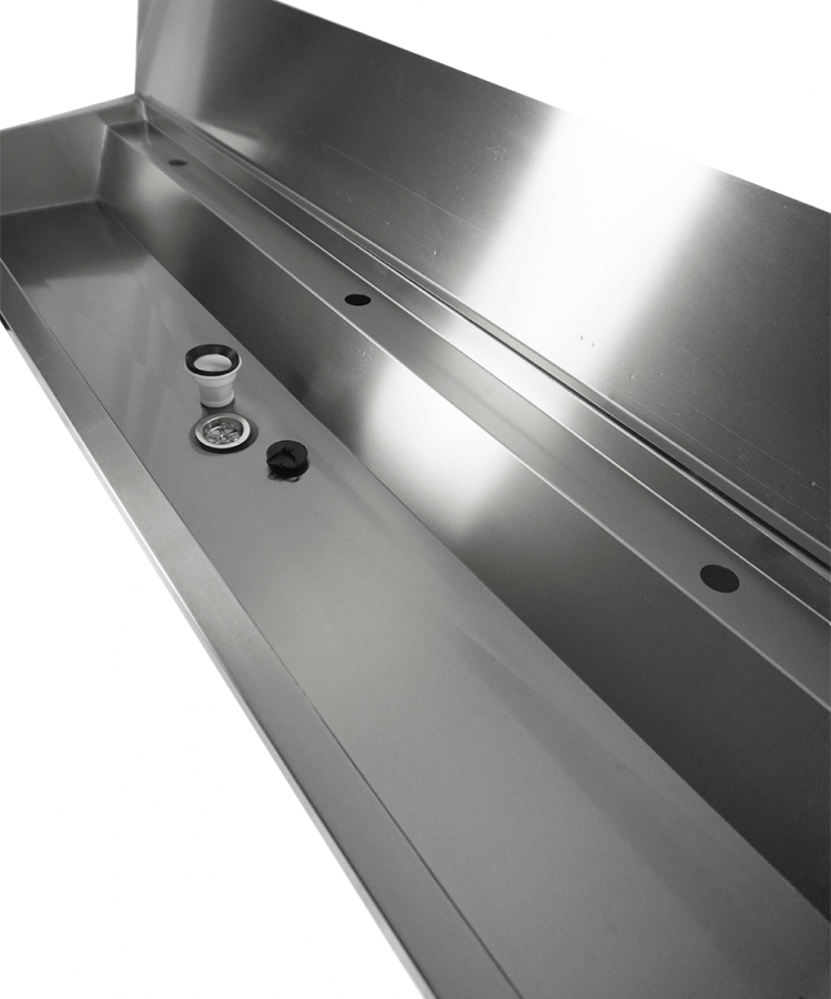 Edelstahl Waschbecken 1800 mm – Mit 3 Ablasshähnen Edelstahl Waschbecken 1800 mm – Mit 3 Ablasshähnen