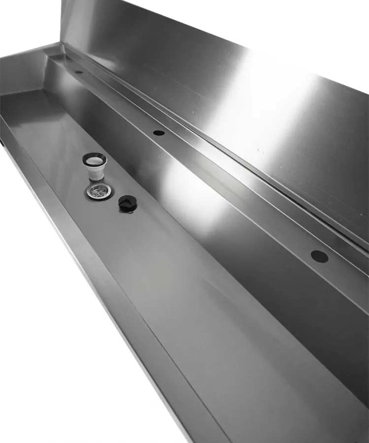 Edelstahl Waschbecken 1800 mm – Mit 3 Ablasshähnen