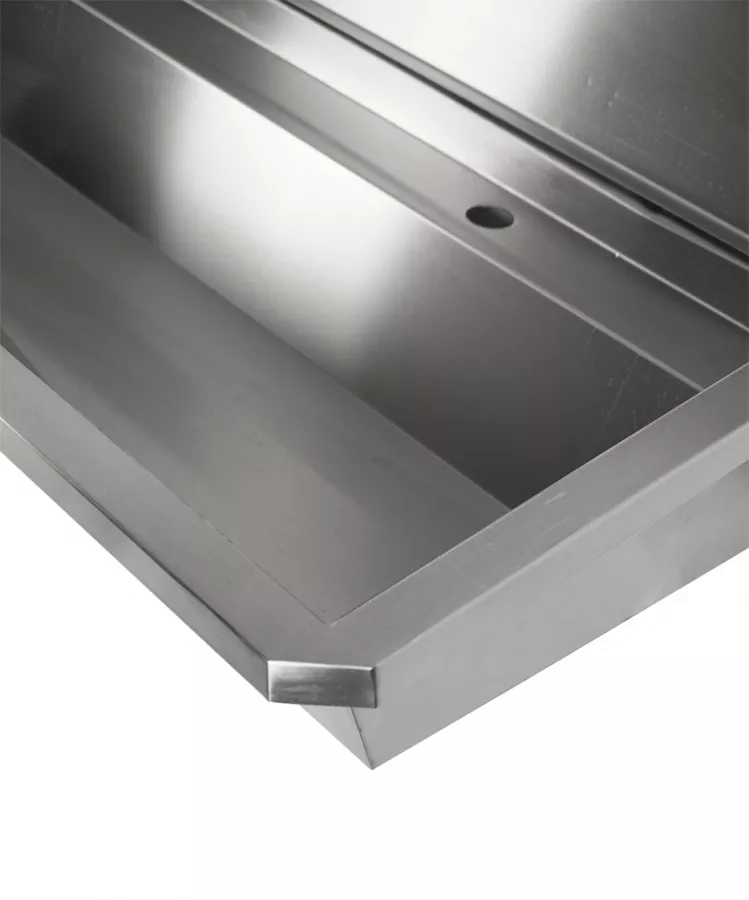 Edelstahl Waschbecken 2400 mm mit 4 Ablasshähnen