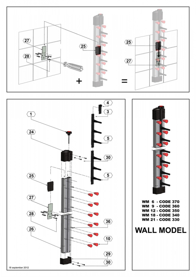Teller Regal Wandmodell 9