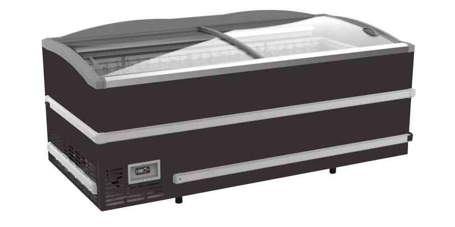 Supermarkt Tiefkühltruhe Schwarz Kopf Element