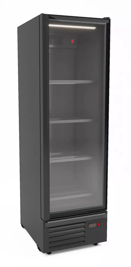 Glastürkühlschrank 550 l – schwarz, LED, Umluft Glastürkühlschrank 550 l – schwarz, LED, Umluft