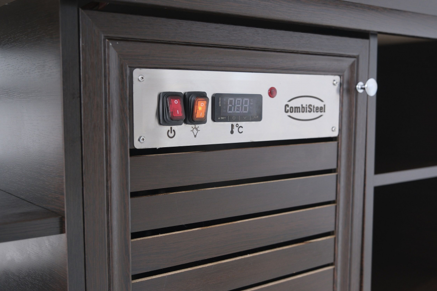 Buffet GN 5/1 gekoeld – Mahonie, statisch, LED, 0,4 kW, 5× GN 1/1
