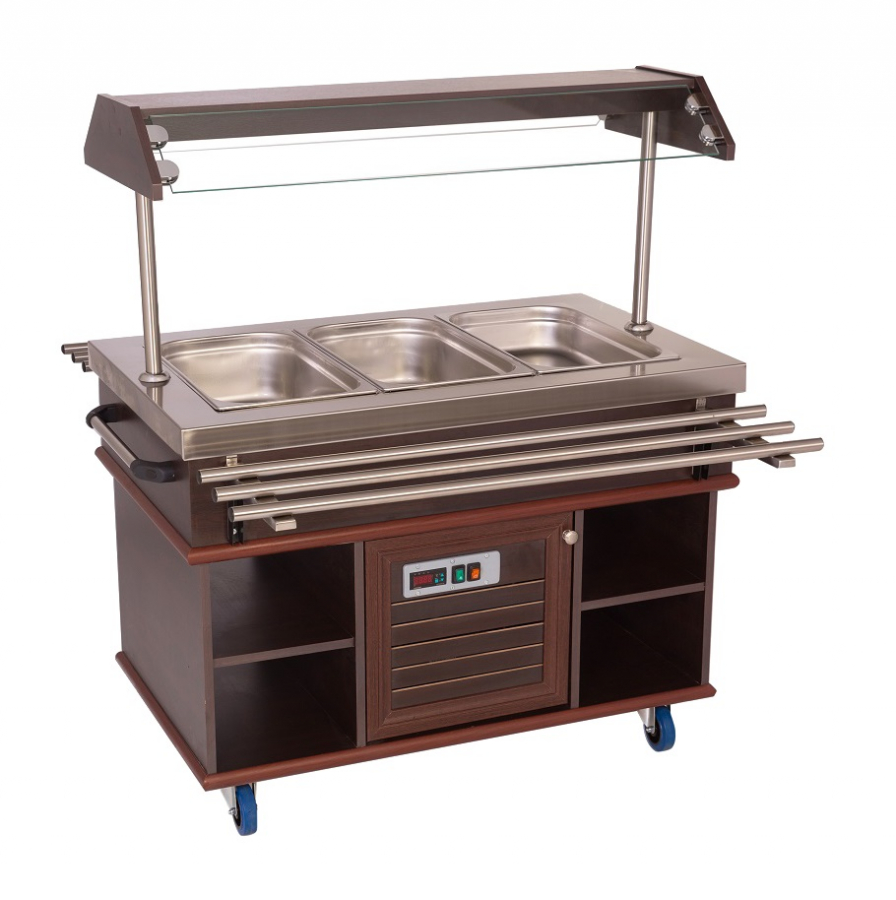 Gekühltes Buffet GN 3/1 – Mahagoni-Design, 0,35 kW