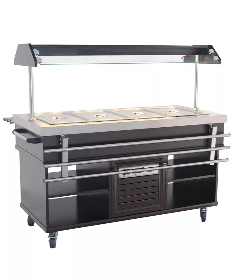 Heißes Buffet GN 4/1 Mahagoni mit LED