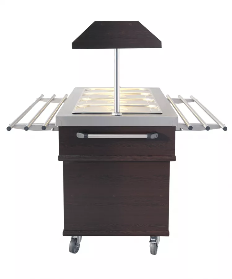 Buffet GN 4/1 gekühlt – Mahagoni, 0,35 kW, LED, Edelstahl, statisch Buffet GN 4/1 gekühlt – Mahagoni, 0,35 kW, LED, Edelstahl, statisch