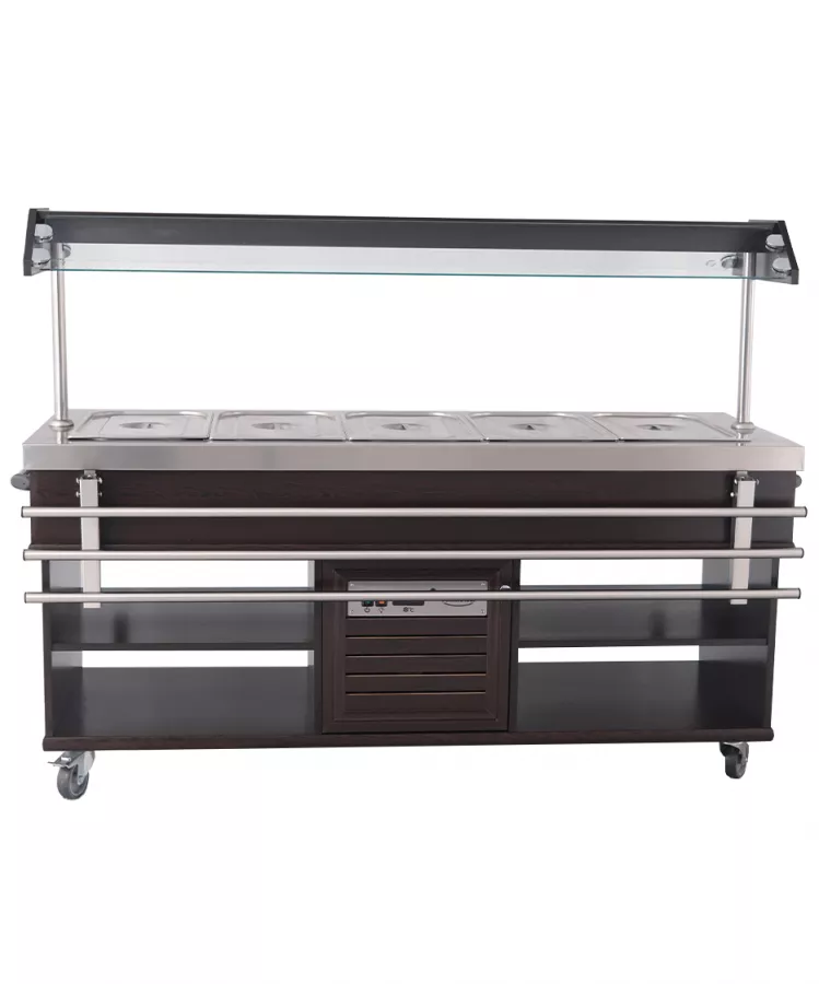 Heißes Buffet GN 5/1 Mahagoni mit LED Heißes Buffet GN 5/1 Mahagoni mit LED