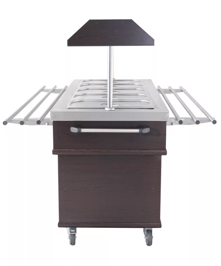 Buffet GN 5/1 gekühlt – Mahagoni, statisch, LED, 0,4 kW, 5× GN 1/1 Buffet GN 5/1 gekühlt – Mahagoni, statisch, LED, 0,4 kW, 5× GN 1/1
