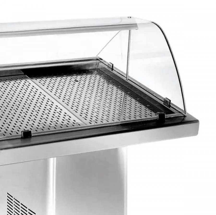Fischkühlvitrine 1.0 – statische Kühlung, LED, Edelstahl