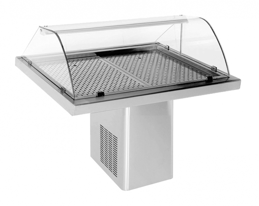 Fischkühlvitrine 1.4 – statische Kühlung, LED, Edelstahl