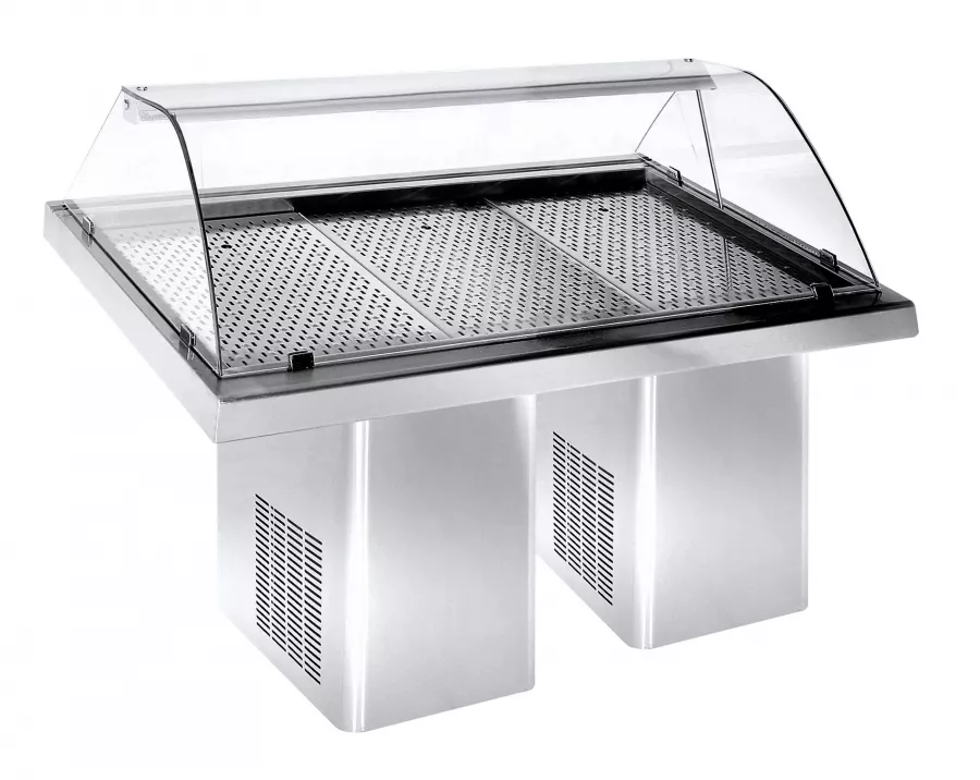 Gekühlte Fischvitrine 1.9 – Edelstahl, LED, -5 °C, fahrbar Gekühlte Fischvitrine 1.9 – Edelstahl, LED, -5 °C, fahrbar