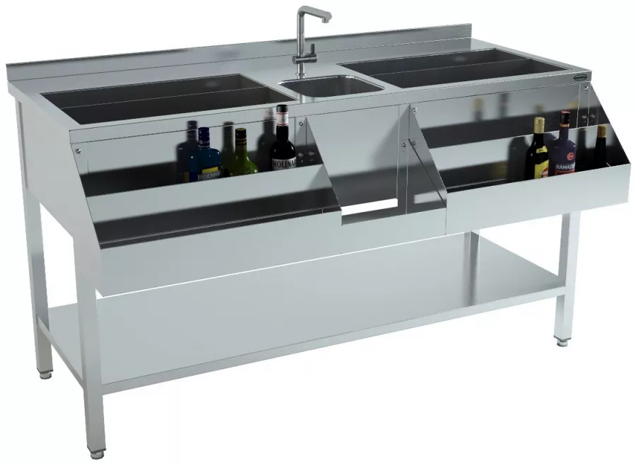 Cocktail-Bar-Station 1600 – Mit 2 Eisbehältern Cocktail-Bar-Station 1600 – Mit 2 Eisbehältern
