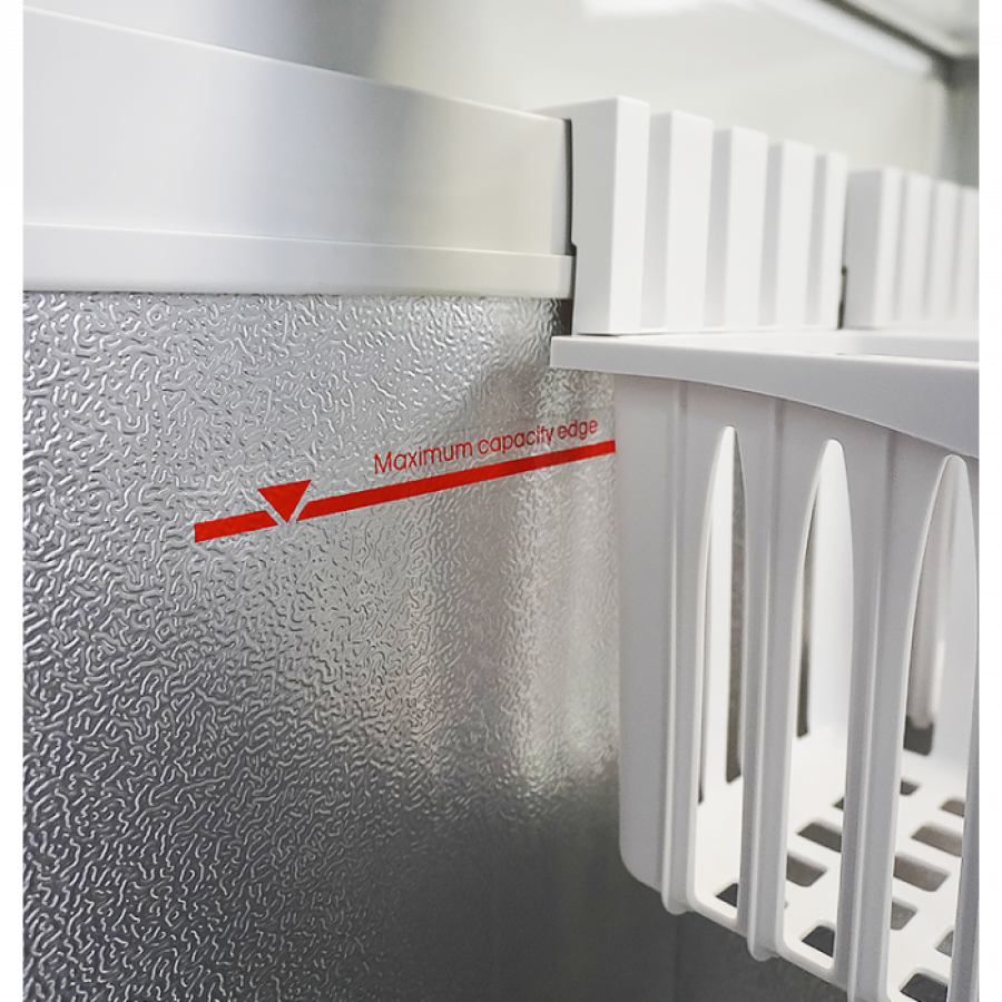 Gefrierschrank mit Glasdeckel Lotte-396 – 396 L, Kühl- & Gefrierfunktion, LED