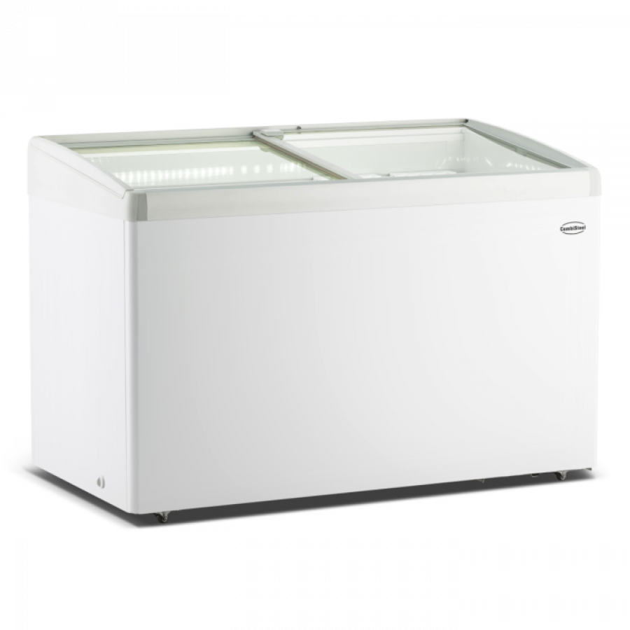 Gefrierschrank mit Glasdeckel Lotte-396 – 396 L, Kühl- & Gefrierfunktion, LED