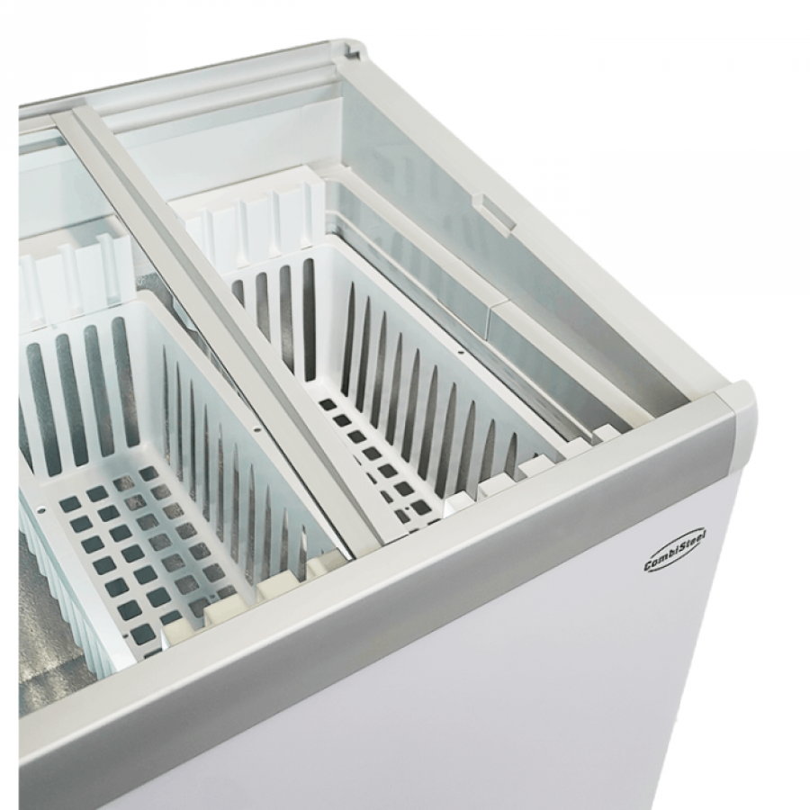 Gefrierschrank mit Glasdeckel Lotte-396 – 396 L, Kühl- & Gefrierfunktion, LED