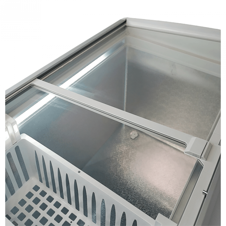 Gefrierschrank Lotte-396 mit Glasdeckel – 396L Kühl- & Gefriertruhe