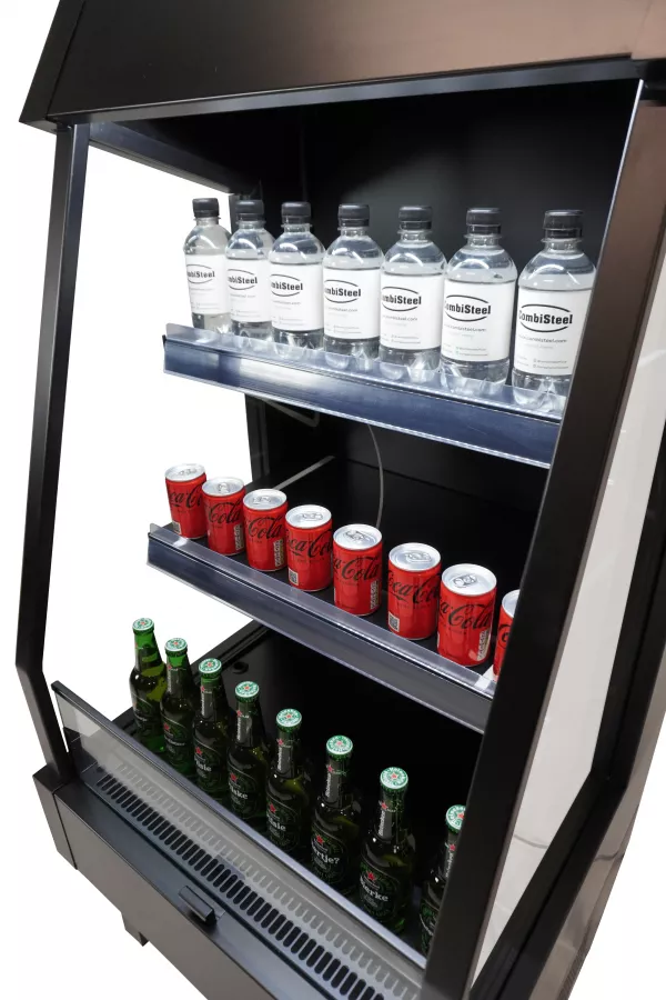 IMPULSKÜHLER 165 L Schwarz – Getränke-Kühler mit Umluft & LED IMPULSKÜHLER 165 L Schwarz – Getränke-Kühler mit Umluft & LED
