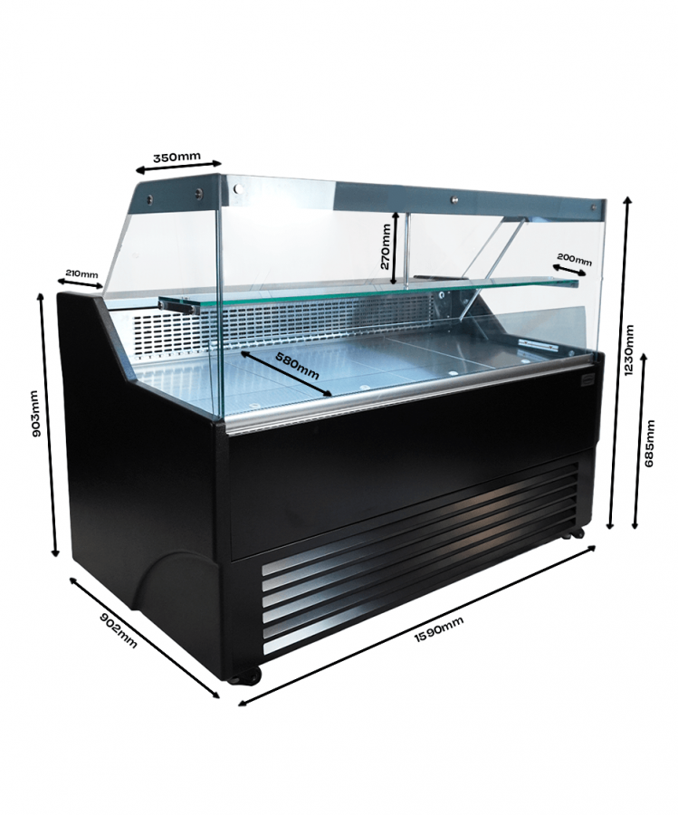 Kühlvitrine 130 l – Wesley 1.5 – Umluft – LED Kühlvitrine 130 l – Wesley 1.5 – Umluft – LED