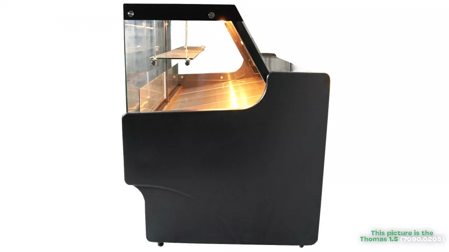 Kühlvitrine 370 l – Umluft – LED – Klappglas & Snack-Etage Kühlvitrine 370 l – Umluft – LED – Klappglas & Snack-Etage