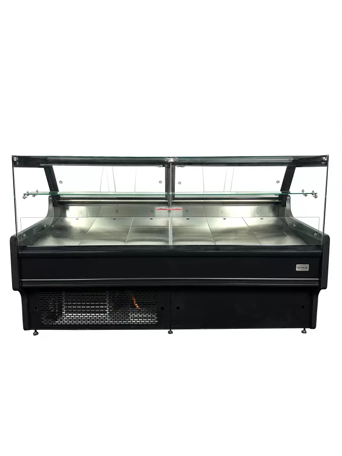 Kühlvitrine 460 l – Umluft – LED – Klappglas & Snack-Etage