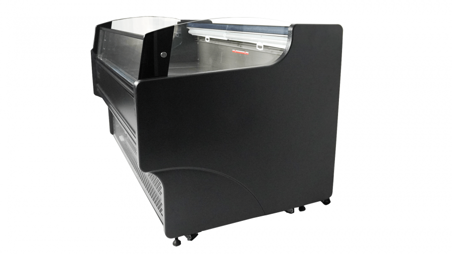 Offene Kühlvitrine 156 l – Umluft Schwarz/Edelstahl Offene Kühlvitrine 156 l – Umluft Schwarz/Edelstahl