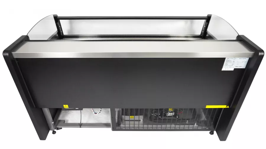 Offene Kühlvitrine 156 l – Umluft Schwarz/Edelstahl Offene Kühlvitrine 156 l – Umluft Schwarz/Edelstahl