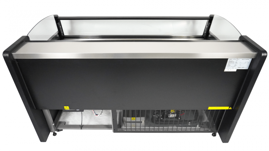Offene Kühlvitrine 195 l – Umluft – Schwarz/Edelstahl Offene Kühlvitrine 195 l – Umluft – Schwarz/Edelstahl