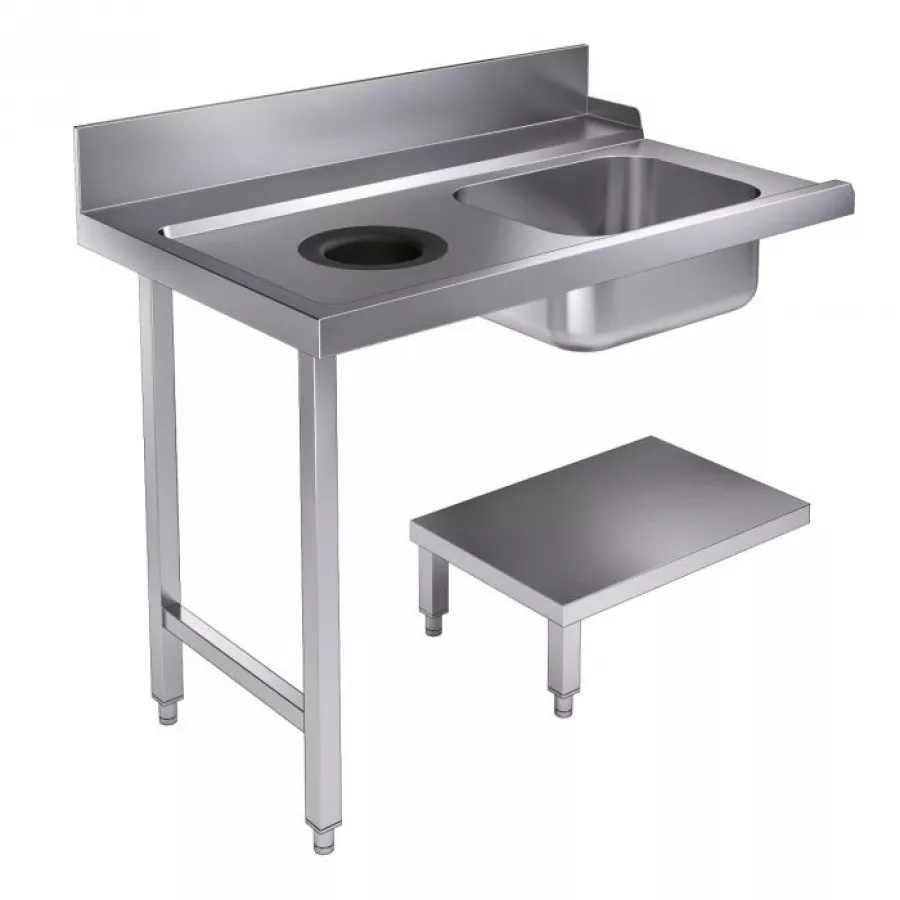 Zulauftisch 1200 Links mit Abfallloch Zulauftisch 1200 Links mit Abfallloch