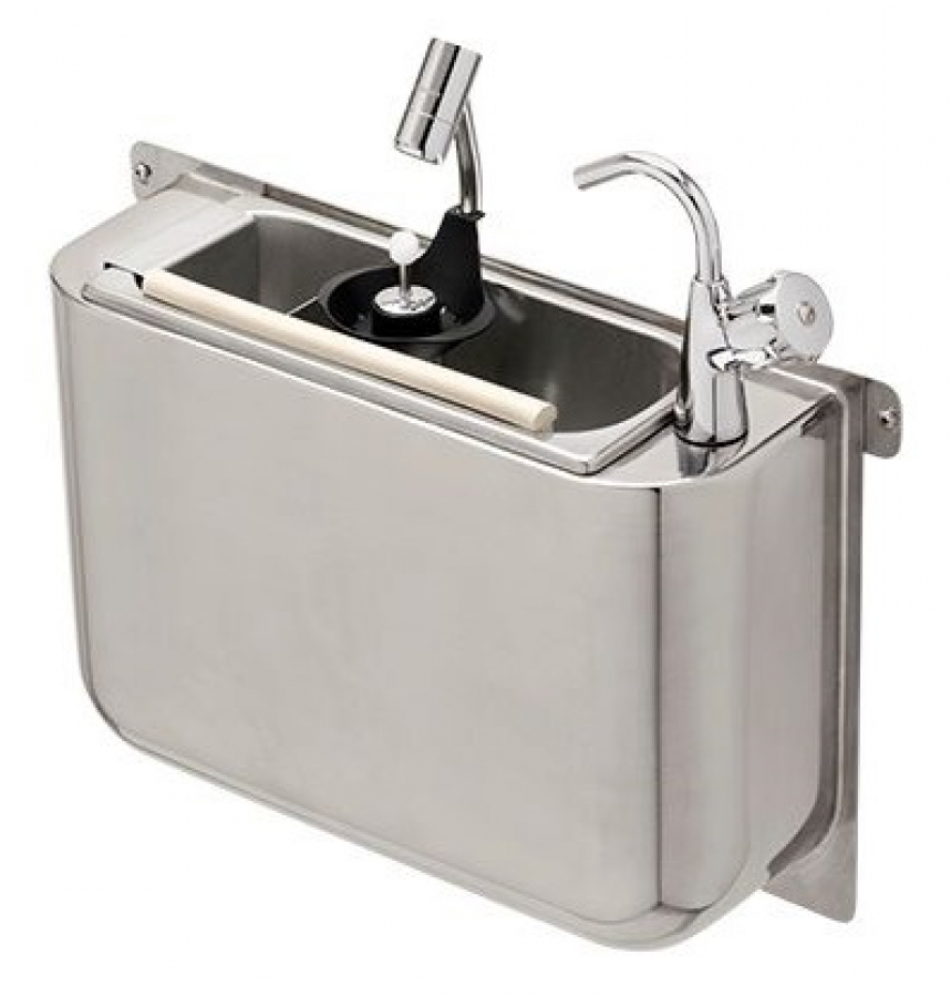 Spülbecken für Eislöffel 410x120x270 mit Wasserhahn & Eislöffeldusche