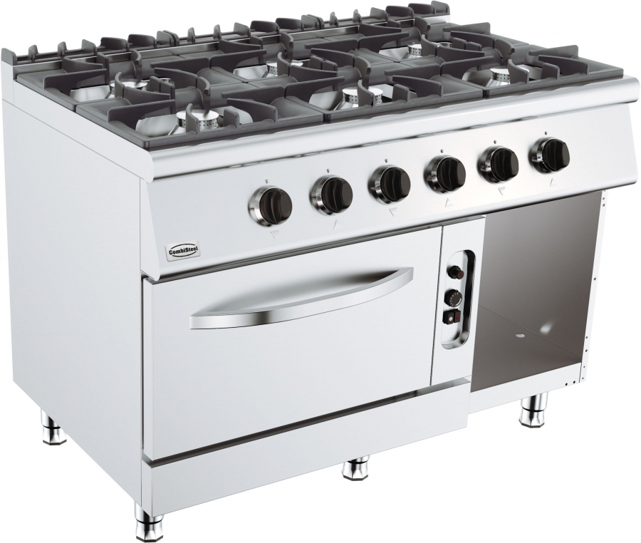 Base 700 Gasherd 6 Br. Mit Gasbackofen