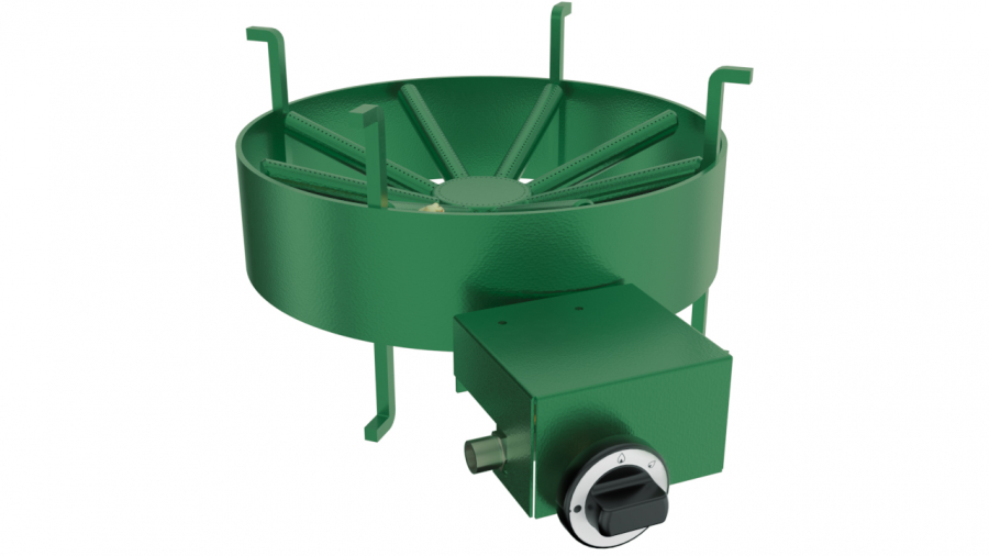15 kW gas-wokbrander, roestvrij staal, tafelmodel, aardgas G25