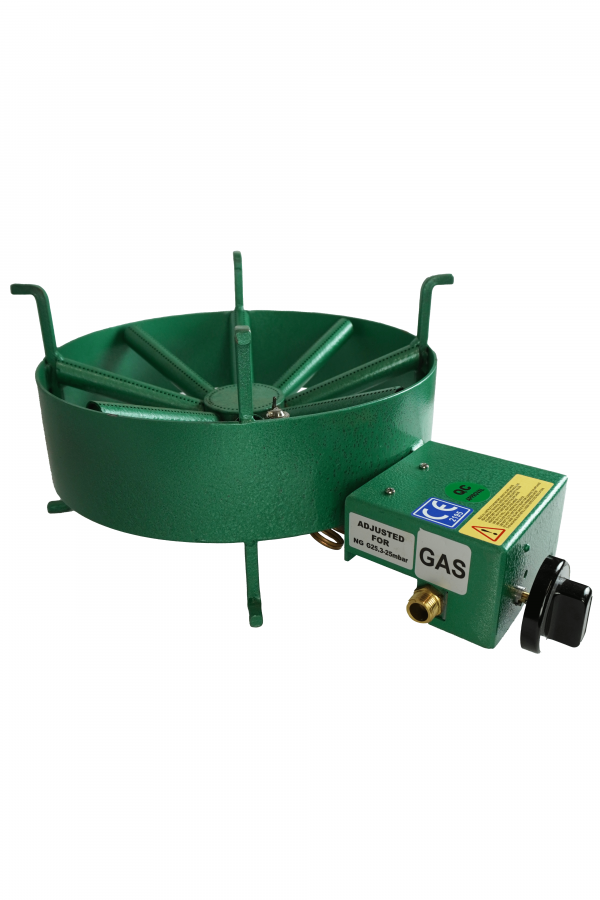 15 kW gas-wokbrander, roestvrij staal, tafelmodel, aardgas G25
