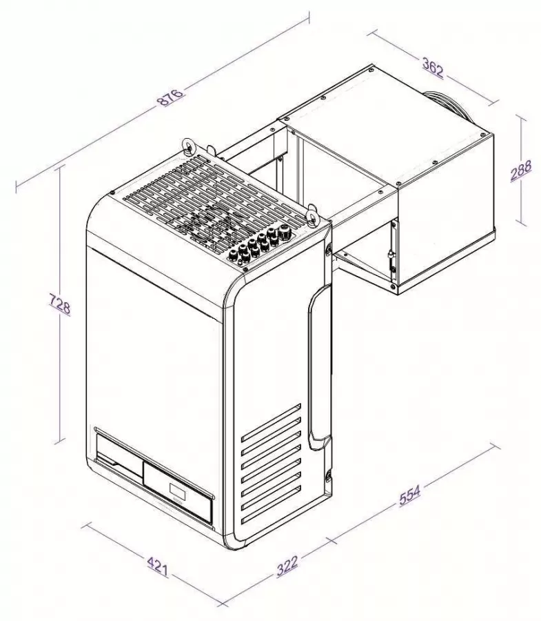 Kühlaggregat Huckepack – 6,6–12,6 m³ – 230 V – R290 Kühlaggregat Huckepack – 6,6–12,6 m³ – 230 V – R290