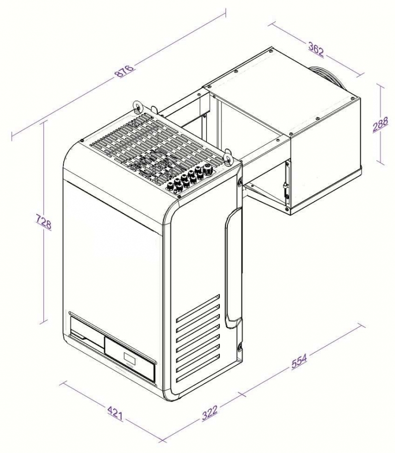 Kühlaggregat Huckepack – 9,6–19,9 m³ – 230 V – R290 Kühlaggregat Huckepack – 9,6–19,9 m³ – 230 V – R290